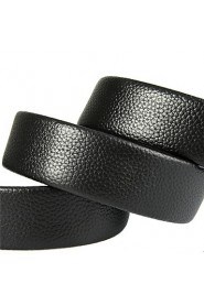 New Mens Black Ratchet Belt Fashion Business Casual Style Genuine Leather 3.5cm Width 6