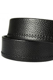 New Mens Black Ratchet Belt Fashion Business Casual Style Genuine Leather 3.5cm Width 6