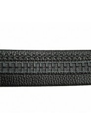 New Mens Black Ratchet Belt Fashion Business Casual Style Genuine Leather 3.5cm Width 6