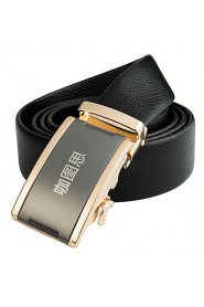 New Mens Black Ratchet Belt Fashion Business Casual Style Genuine Leather 3.5cm Width 5