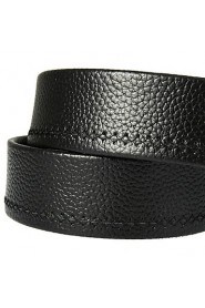 New Mens Black Ratchet Belt Fashion Business Casual Style Genuine Leather 3.5cm Width 5