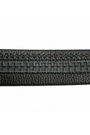 New Mens Black Ratchet Belt Fashion Business Casual Style Genuine Leather 3.5cm Width 5