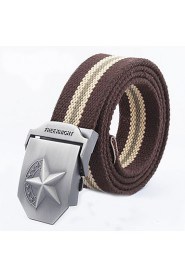 Men Canvas Waist Belt,Vintage/ Casual Alloy All Seasons