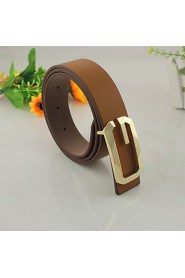 Unisex's Metal Buckle Faux Leather Belt (4 Colors)