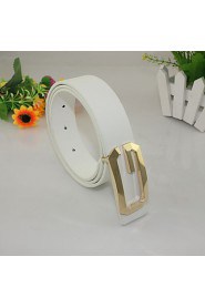 Unisex's Metal Buckle Faux Leather Belt (4 Colors)