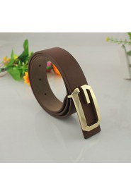 Unisex's Metal Buckle Faux Leather Belt (4 Colors)