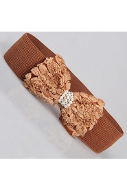 Women Chiffon Waist Belt,Cute Pearl