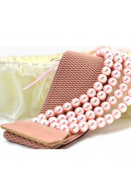 Women Faux Leather Waist Belt,Cute Imitation Pearl