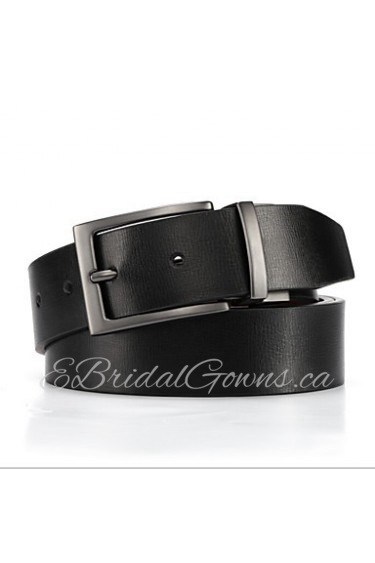 Men's Luxurious Double sided Genuine Leather Pin Buckle Belt Can Adjust Size