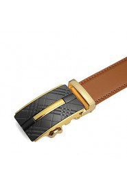 Men's Genuine Leather Ratchet Belt Business Brown Belts