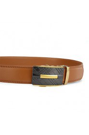 Men's Genuine Leather Ratchet Belt Business Brown Belts