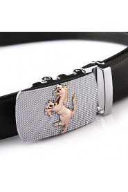 Men Party/Work/Casual Alloy/Leather Calfskin Waist Belt PZD4025-10