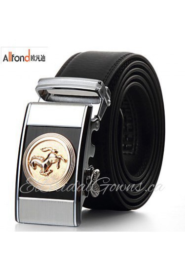 Men Party/Work/Casual Alloy/Leather Calfskin Waist Belt PZD4025-11