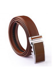 Men's Fashion Genuine Leather Ratchet Belt Business Brown Belts