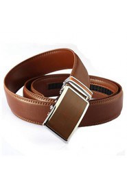 Men's Fashion Genuine Leather Ratchet Belt Business Brown Belts