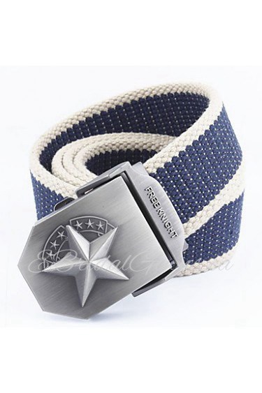 Men Canvas Waist Belt,Casual Alloy All Seasons