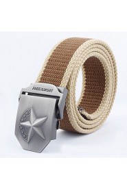 Men Canvas Waist Belt,Casual Alloy All Seasons