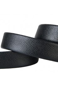 Mens New Black Ratchet Belt Fashion Business Casual Style Genuine Leather 3.5cm Width (3)