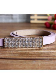 Women Calfskin Skinny Belt,Casual Alloy All Seasons