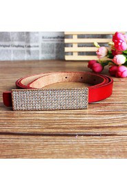 Women Calfskin Skinny Belt,Casual Alloy All Seasons