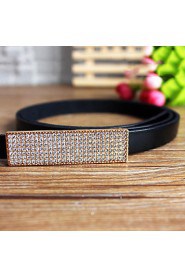 Women Calfskin Skinny Belt,Casual Alloy All Seasons