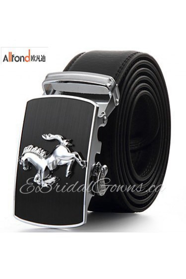 Men Party/Work/Casual Alloy/Leather Calfskin Waist Belt PZD4025-12