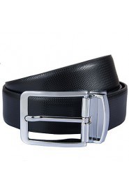 Mens New Black Belt Fashion Business Casual Style Genuine Leather 3.3cm Width (5)