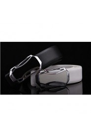 Unisex Party/Work/Casual Calfskin Waist Belt men's leather belt leather belt buckle width 3.3cm white black