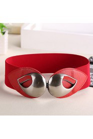 Women PU Fashion Elegant Drop Button Wide Belt , Party/ Casual Alloy/ Leather