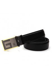 LaoRenTou Fashion Men's Genuine Leather Automatic Belt(Black)