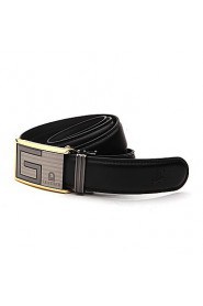 LaoRenTou Fashion Men's Genuine Leather Automatic Belt(Black)