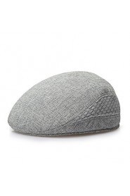 Men Pure Color Linen Baseball Cap Vintage Casual Breathable Hat