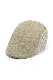 Men Pure Color Linen Baseball Cap Vintage Casual Breathable Hat