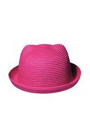 Women Orecchiette Cute Straw Bear Ears Beach Hat