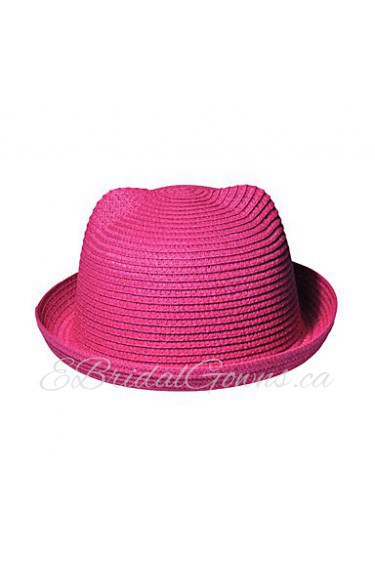 Women Orecchiette Cute Straw Bear Ears Beach Hat