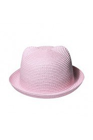 Women Orecchiette Cute Straw Bear Ears Beach Hat