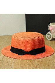 Women's Trilby Bowknot Straw Panama Beach Sun Hat (More Colors)