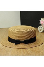 Women's Trilby Bowknot Straw Panama Beach Sun Hat (More Colors)