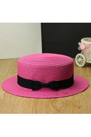 Women's Trilby Bowknot Straw Panama Beach Sun Hat (More Colors)