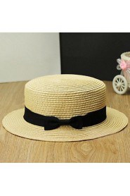 Women's Trilby Bowknot Straw Panama Beach Sun Hat (More Colors)