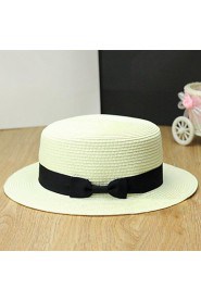 Women's Trilby Bowknot Straw Panama Beach Sun Hat (More Colors)