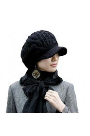 Korean Women Wool Knit Hat Protection Ear Cap Warm Upscale Twist Cap