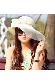 Women Straw Bow Sun Fedora Hat,Party/ Casual Spring/ Summer/ Fall