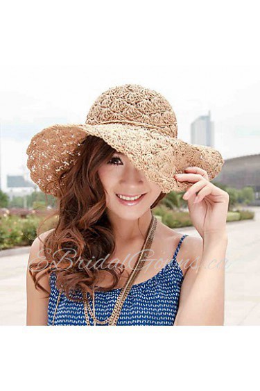 Women Casual Handmade Hollow Summer Sun Beach Lady Curling Idyllic Hat