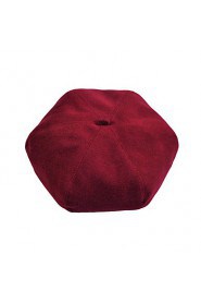 Women British Retro Autumn And Winter Woolen Octagonal Beret Pumpkin Hat