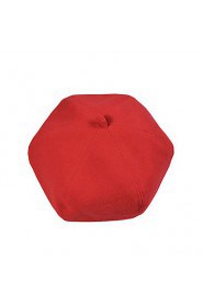 Women British Retro Autumn And Winter Woolen Octagonal Beret Pumpkin Hat