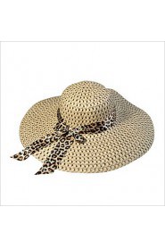 Korea Leopard Bow Beach Hat