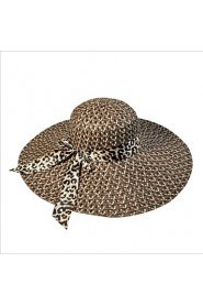 Korea Leopard Bow Beach Hat