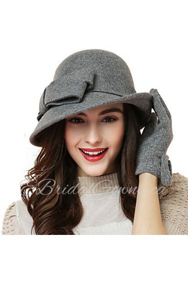 Women Wool Bowler/Cloche Hat , Cute/Party/Work/Casual All Seasons