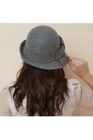 Women Wool Bowler/Cloche Hat , Cute/Party/Work/Casual All Seasons